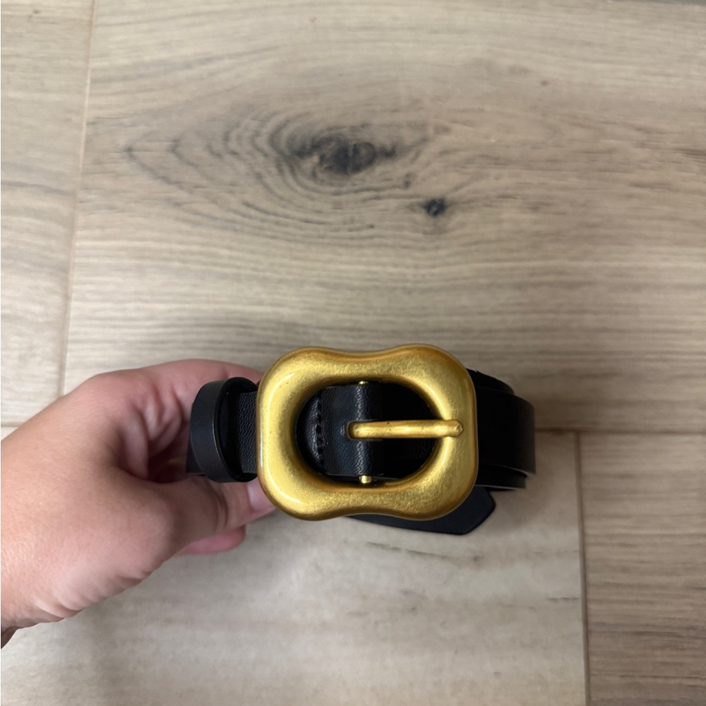 H&M Black Belt with Gold Accents
